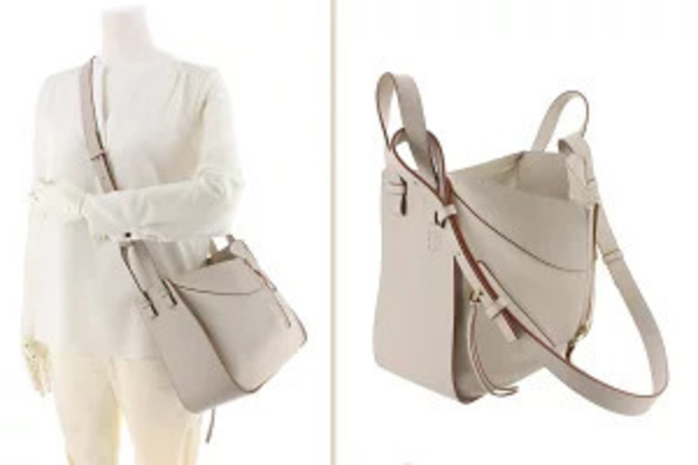 Loewe Greige Bag Leather Hammock Shoulder Gray